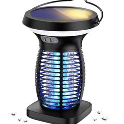 Solar Bug Zapper, Solar and USB-C Rechargeable, 4200V Effective Mosquito Zapper