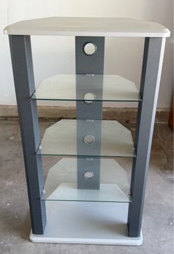 Two Entertainment stands with glass shelves