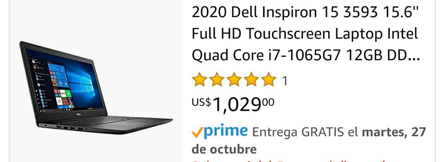 Dell laptop Inspiron 15,6 i7 Touchscreen