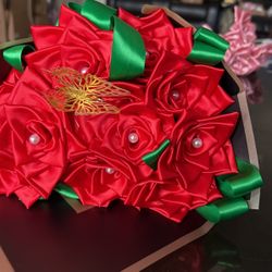 Flores De Listón Echas A Mano