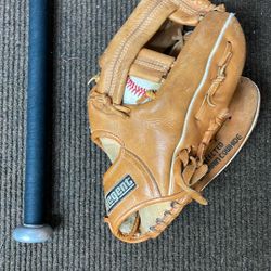 Baseball Glove And Bat