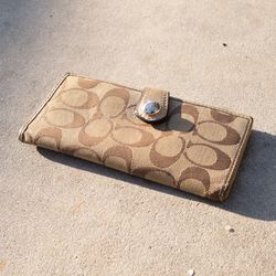 Vintage Coach Signature Checkbook Wallet