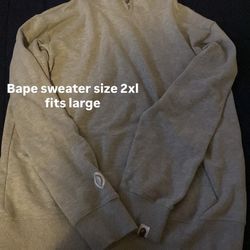 Grey bape sweater 