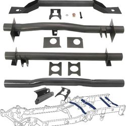 maXpeedingrods 4PCS Front and Rear Fuel Tank Support Crossmember Rear Upper Shock Mount Crossmember Rear Spare Tire Support Crossmember for Chevy Silv