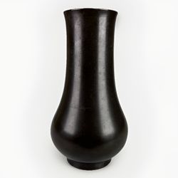 Antique Japanese Meiji Period Bronze Thick Rimmed Vase Unsigned Two Dents