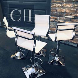 New 4 White Bar Stools 