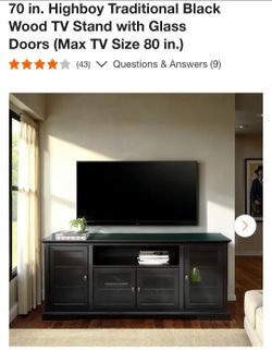 70" Highboy Style Wood Tv Stand