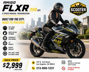 🏍️🔥 Own the Road Without Breaking the Bank! 🔥 Amigo FLXR 250 EFI Motorcycle🏍️