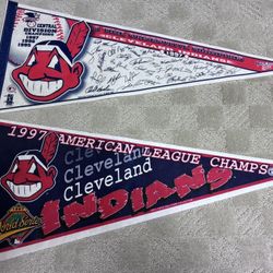 3 Cleveland Indians Championship Pennants