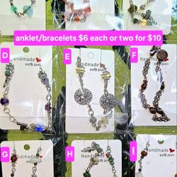 Unique handmade anklets, bracelets, earrings and bangles. 