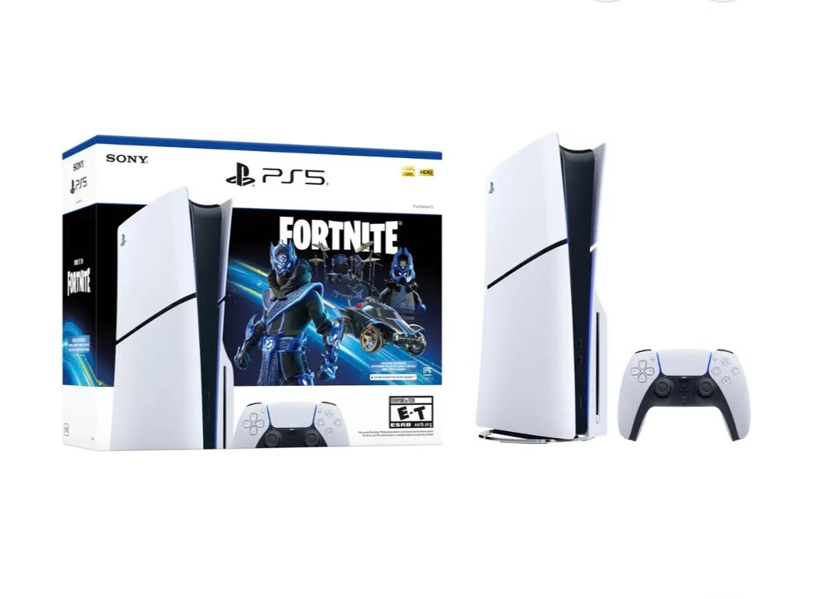 Sony - PlayStation 5 Slim Console - Fortnite Cobalt Star Bundle - White