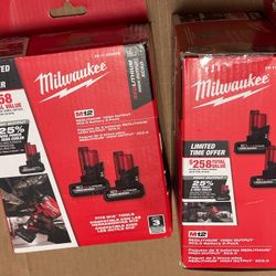 Last 2 Milwaukee M12 high output 5.0 battery 