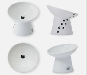 Necoichi Ceramic Elevated Cat Food Bowl