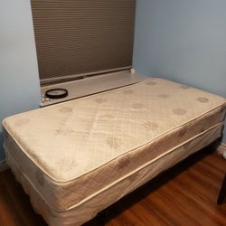 Twin Bed, Mattress, Box Spring And Frame