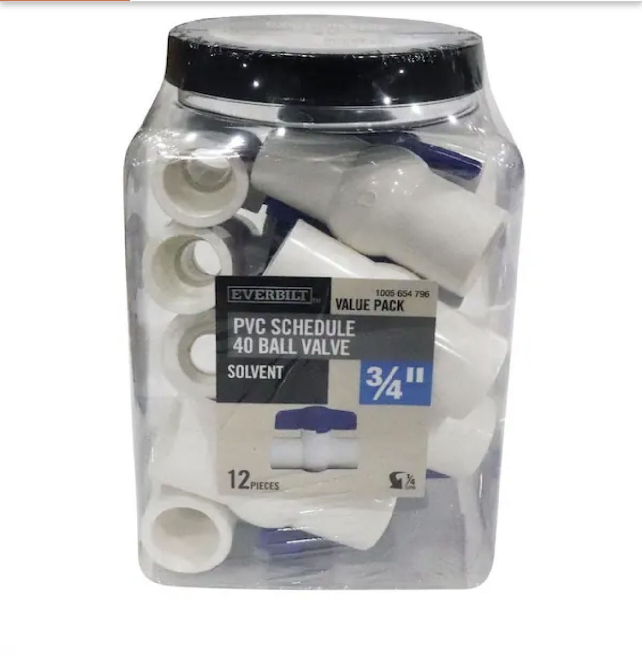 Everbilt 3/4 in. x 3/4 in. PVC Schedule 40 Slip x Slip Ball Valve Pro Pack (9-Pack)