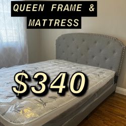 Queen Bed Frame & Mattress Included 