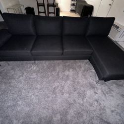 Black Fabric Small Couch 