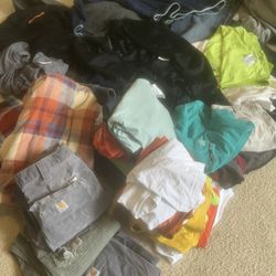 Lot Of Carhartt And Work Wear Clothes 