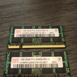 Laptop Memory 2gb 2Rx8 PC-5300S-555-12