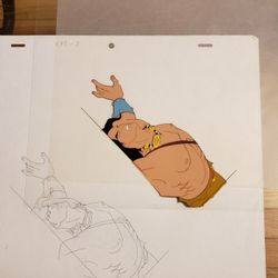 CONAN THE ADVENTURER Cartoon Animation 10x12.5" Cel 1D 298-7 Conan Hurt On Back