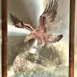 R J Smith Bald Eagle Foil Framed Art