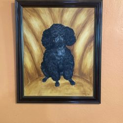 Hand Painted Portrait of a Poodle by K. McVey