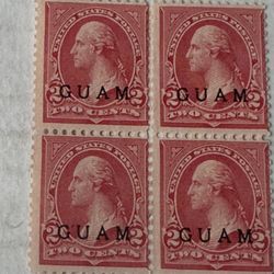 Guam Block Of 4 2 Cent Occupation United States Stamps