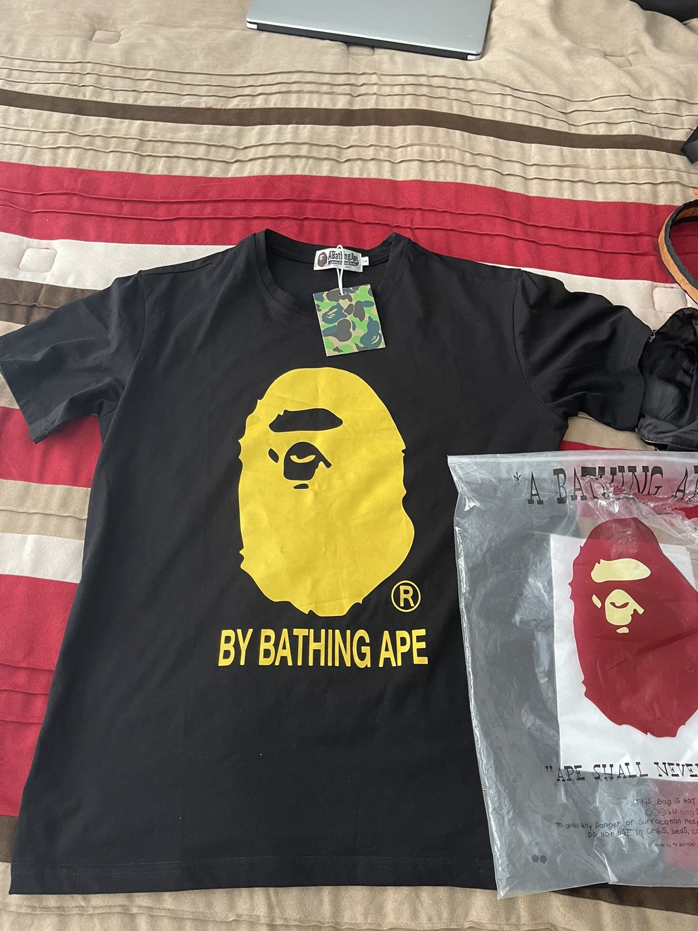 Black Yellow Bape Shirt Size -L