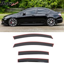 Fits 2012-2015 Honda Civic Sedan 4PC In Channel Window Visors Rain Deflector Acrylic