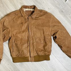 Vintage Nevada bomber leather tan jacket . K