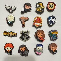 Set of 16 Harry Potter themed shoe charms