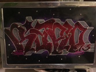 Graffiti Art Piece with Crystals