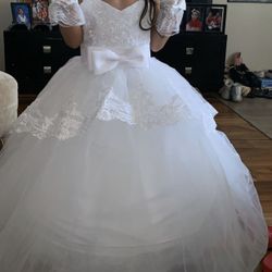 Baptism ,wedding ,flower girl ,first communion dress with bottom crinoline