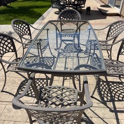 glass 6 seater table