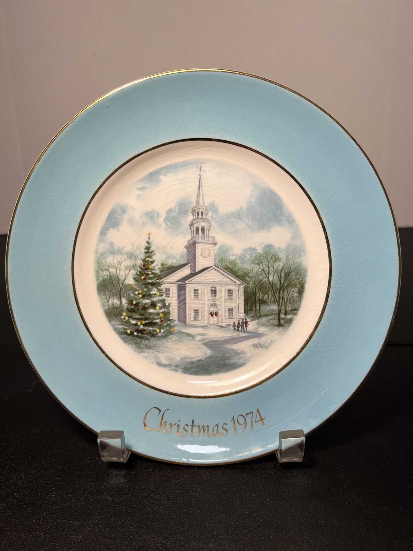 Enoch Wedgwood England For Avon Vintage 1974 Christmas Plate Country Church