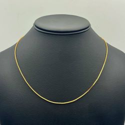 Jewelry 14k solid Yellow Gold box link 18.00” Chain necklace 3.90 grams 1.30mm