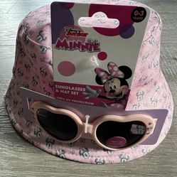 Disney Junior Minnie Mouse Beach Hat & Sunglasses Set 0-3 Toddler