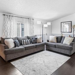 Grey Couches Set Of Two - También Hablo Español 