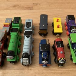 Wooden Magnetic Train Cars. 12 Totals