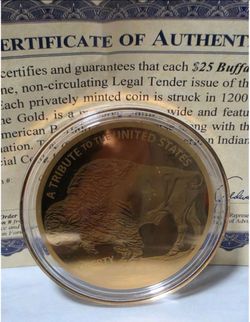 Cook Islands $25 Indian Buffalo 1.2g Gold