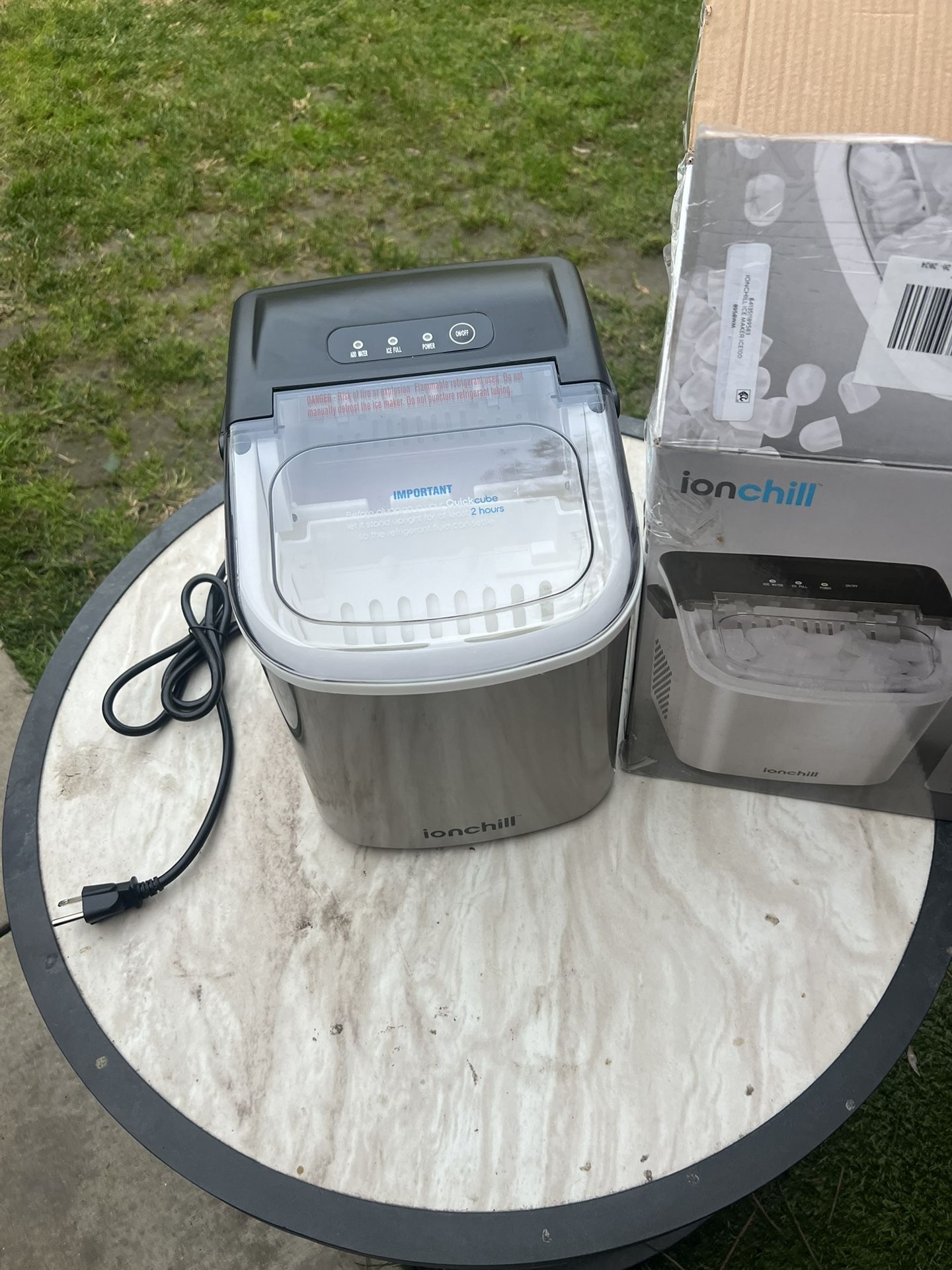 Ionchill Portable Countertop Bullet Quick Cube Ice Machine