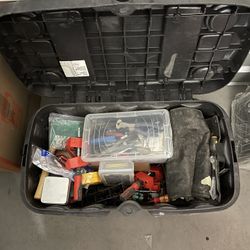 6 Containers Of Woodworking Tools