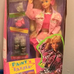 Vintage Collectible Mattel Paint 'n Dazzle Barbie Doll Blonde #10039 New in Box