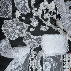Vintage Lace And Trims Scraps Can Be Used For A Unique Project DIY Fabric Lace Vintage Pieces 
