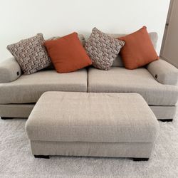 Modern contemporary sofa and ottoman