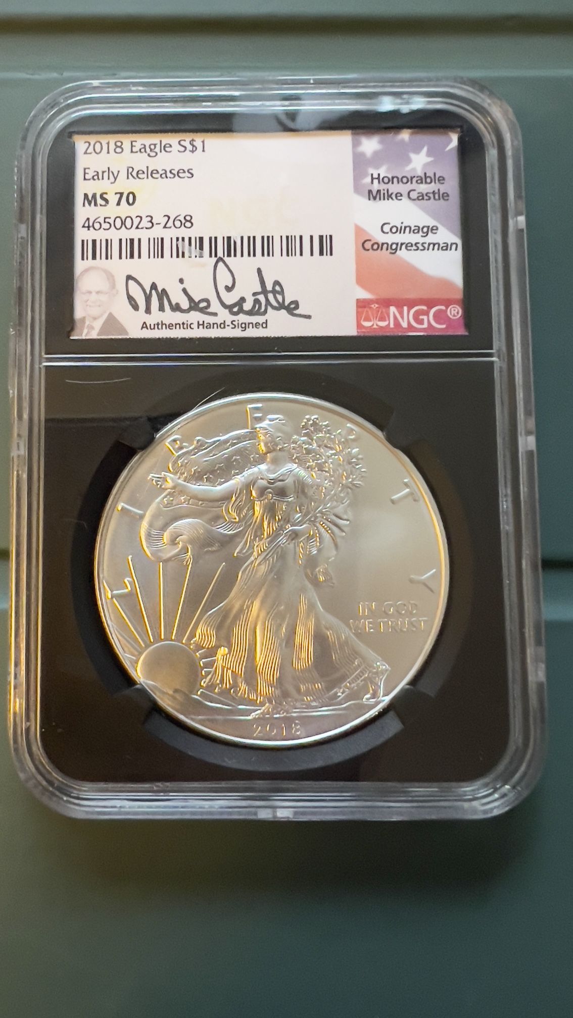2018 Silver Eagle MS70