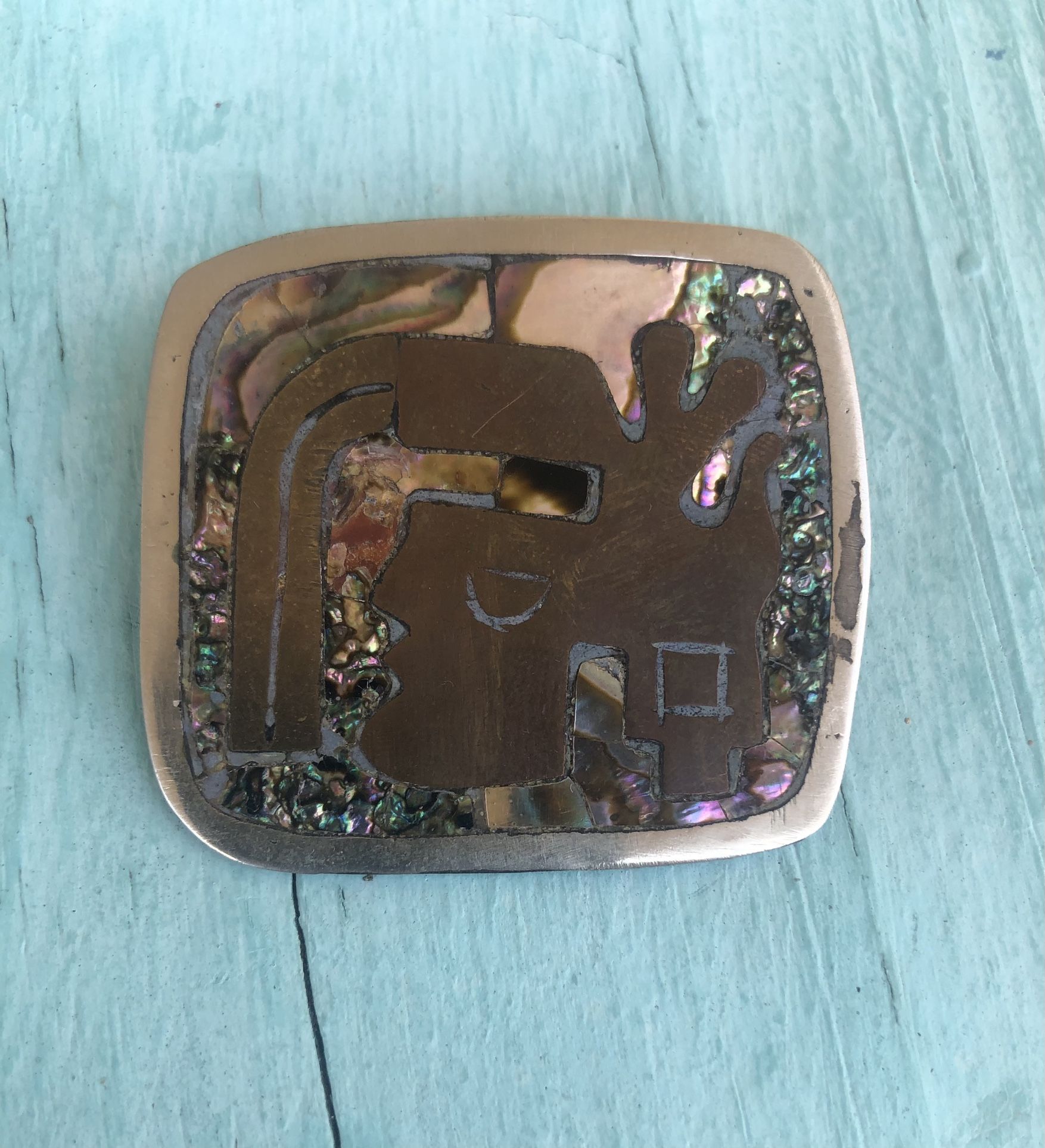 Vintage STERLING Silver Southwestern Brooch/Pendant