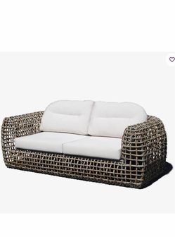 Set of sofa and 2 ottomans