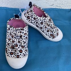 Girls Cheetah Snickers Shoes 11