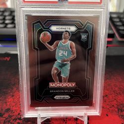 2023-24 Panini Prizm Monopoly Brandon Miller #15 Brown /249 PSA 10